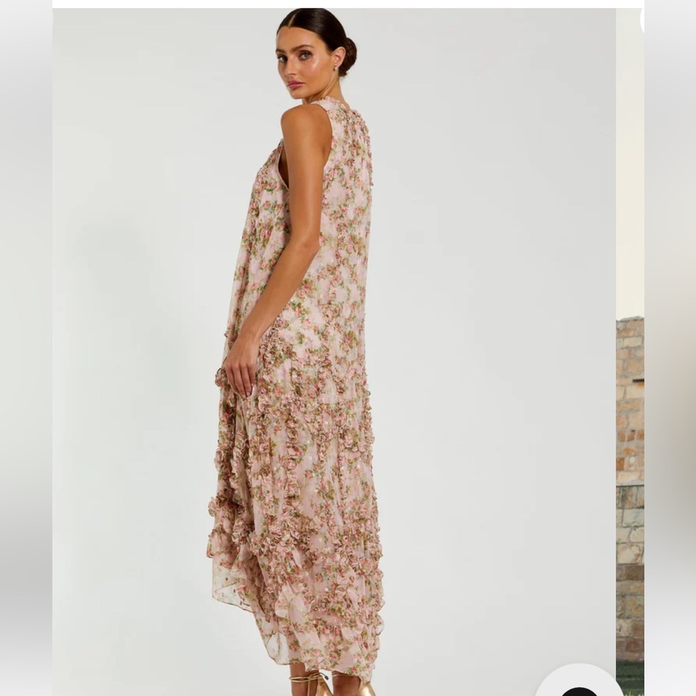 Floral Pink Sleeveless Maxi Dress